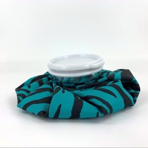 Teal and Black Zebra Striped 6” Reusable Ice Bag